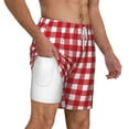 thumbnail image 6 of Rocae Red Checkboard for Men's Swim Trunks Quick Dry With Two Side Pockets and One Lined Patch PocketSmall, 6 of 9