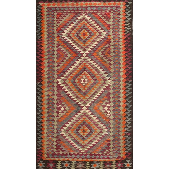Ahgly Company Machine Washable Indoor Rectangle Traditional Tiger Orange Brown Area Rugs, 2' x 5'