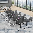 thumbnail image 7 of Folding Conference Table Black Foldable Conference Room Tables for 6-12 Person, Modern Modular Office Training Desk with Wheels (47.2in 4), 7 of 7