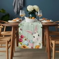 thumbnail image 2 of Easter Table Runner - 90 Inch Long, Kitchen Dining Table Runner Dresser Scarves, Spring Watercolor Bunny Eggs Tulip Wooden Grain Teal Farmhouse Decor for Coffee Tables Wedding Party Banquet, 2 of 8