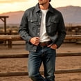 thumbnail image 5 of Atkumj Mens Button Down Jakcets Casual Solid Color Long Sleeve Fall Jackets Fashion Business Turndown Collar Jackets with Pockets, 5 of 6