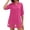 #280-Hot Pink, variant on Womens Cover Up Short Sleeve V Neck Button Front Sheer Burnout Mesh Beach Dress for Swimsuit Vacation Gift