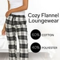 thumbnail image 5 of Pajama Pants for Women - 3 Pack Pajama Bottoms - Cotton Blend Flannel Plaid Lounge Pants, Comfortable PJ Pants Set B, Large, 5 of 7