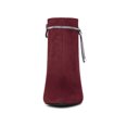 thumbnail image 2 of BLISSFUL STEP Women's Rhines Pointed Toe Stiletto Block Heel Ankle Boot Burgundy 6, 2 of 8