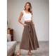 thumbnail image 5 of Pantalones de Playa Casuales, Holgados, Estilo Palazzo, de Cintura Alta y Abertura para Mujer, Estilo Bohemio, con Bolsillos para Verano. Marrón XL, 5 of 10