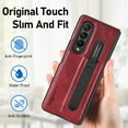 thumbnail image 4 of Dteck for Galaxy Z Fold 4 Wallet Case with S Pen Holder & Card Holder for Women Men Durable Leather Flip Folio Kickstand Phone Cover Case, Red, 4 of 7
