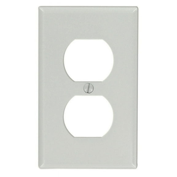Leviton 87003 Gray Single Gang Duplex Receptacle Wall Plate