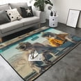 thumbnail image 3 of Area Rugs For Living Room Decor - Desert Monkeys Drive Soft Anti Slip Throw Washable Rugs 5x7 For Bedroom, Indoor Carpet For Bedroom Living Room 80x58In, 3 of 7