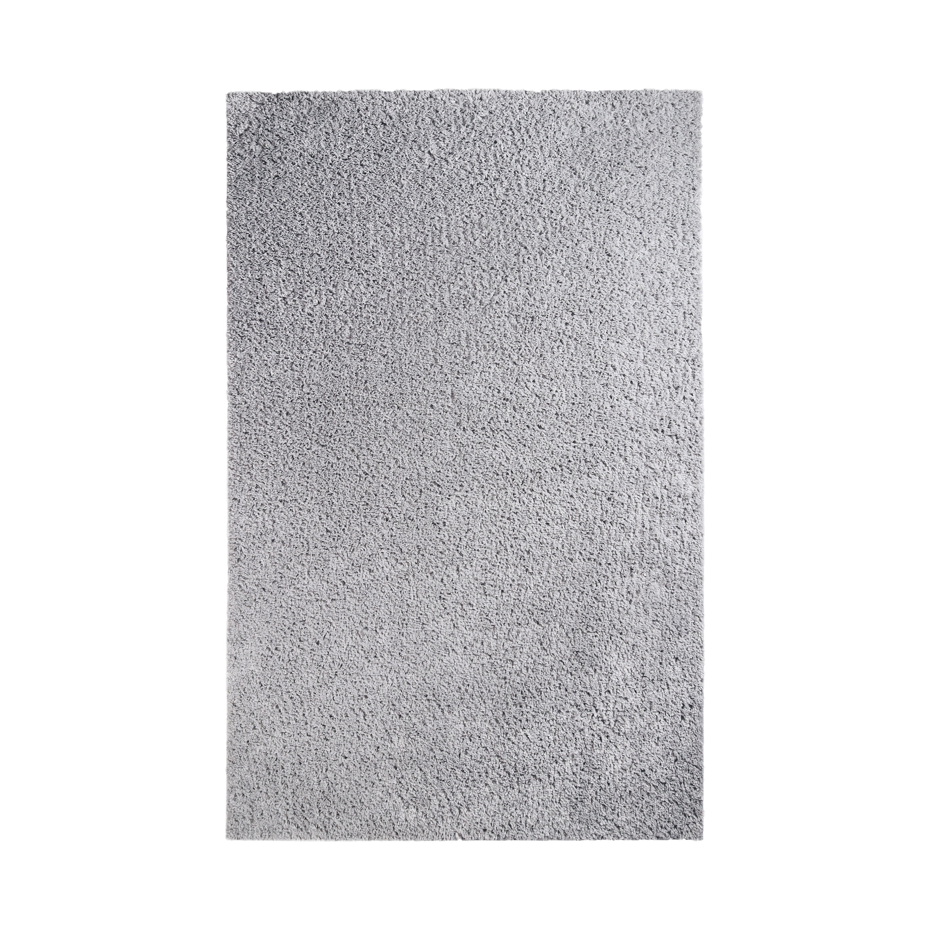 BNM Solid Indoor Shag Runner or Area Rug, 4' x 6', Silver