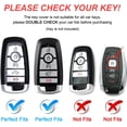 thumbnail image 2 of Key Fob Cover Compatible with Fit for Ford Explorer Bronco Escape Edge Expedition Mustang F150 Lincoln Keychain Case Holder Protector,Gray with Keychain, 2 of 7