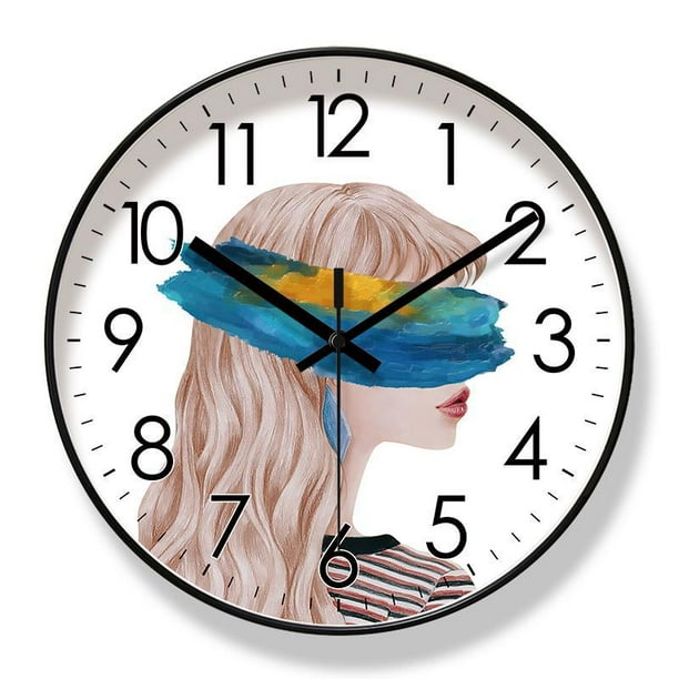 Reloj de pared Dreamy Girl de plástico decorativo silencioso de 30 cm