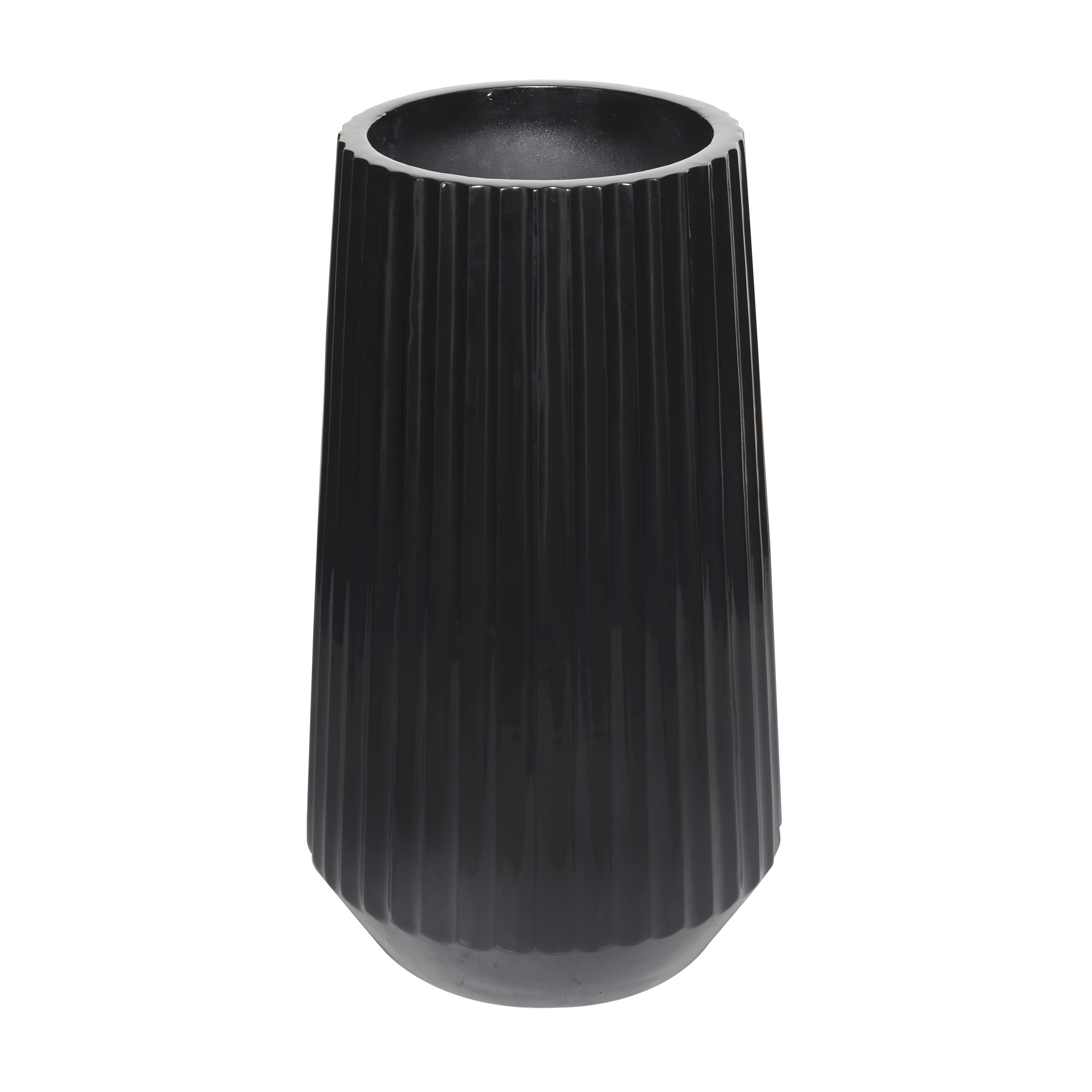 DecMode 30" Black Resin Vase