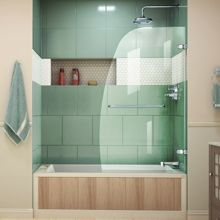 Dreamline Aqua Uno 34 In W X 58 H Frameless Hinged Tub Door Dreamline Aqua Uno 34 In W X 58 H Frameless Hinged Tub Door