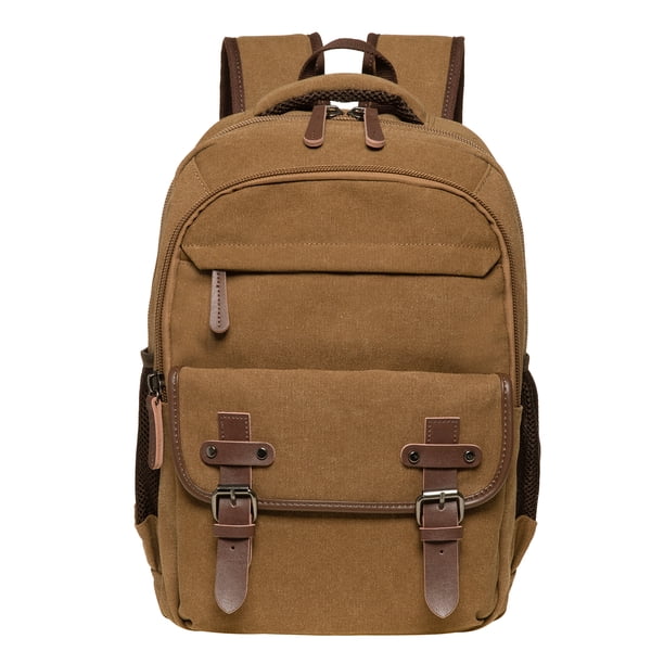 Mochila de lona vintage KAUKKO - Mochila para exteriores duradera, multifuncional y de gran capacidad KS28, 24.3L(MARRÓN)