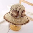 thumbnail image 3 of CoCopeaunts Summer Straw Bucket Hat for Women Outdoor Travel Sunscreen Flower Crochet Knitting Foldable Ladies Fisherman Hat, 3 of 8