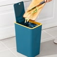 thumbnail image 3 of Youkk 1/2/3 Kitchen Trash Can With Lid - Large Capacity Modern Rectangular Trash Bathroom Toilet Nordic Black S 1 Pc, 3 of 6