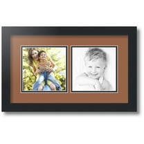 ArtToFrames Collage Photo Picture Frame with 2 - 6x6 Openings, Framed in Black with Paloma and Black Mats (CDM-3926-40)