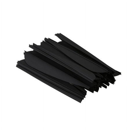 Symkmb Arrows Vanes 4 Inch Plastic Fletching for DIY Archery Arrows 50 Pack(Black) TPU Black