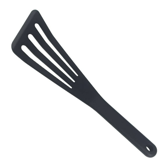 FACEGA Fish Spatula,Slanted Edge Design Fish Spatula Stainless Steel,Prevents Food From Sticking Metal Spatulas for Kitchen Use,Black