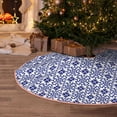 thumbnail image 6 of Daiia Porcelain Chinaware Drawing Merry Christmas Tree Skirt , Xmas Large Lace-up Tree Skirt, Santa Snowflakes Rustic Home Decorations New Year Party Farmhouse Decor-36", 6 of 7