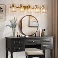 thumbnail image 6 of TROPOW Bathroom Vanity Light Fixtures Modern Crystal Vanity Light Fixtures Over Mirror，5 Light Modern Crystal Wall Lighting with Square Shade,Gold, 6 of 7