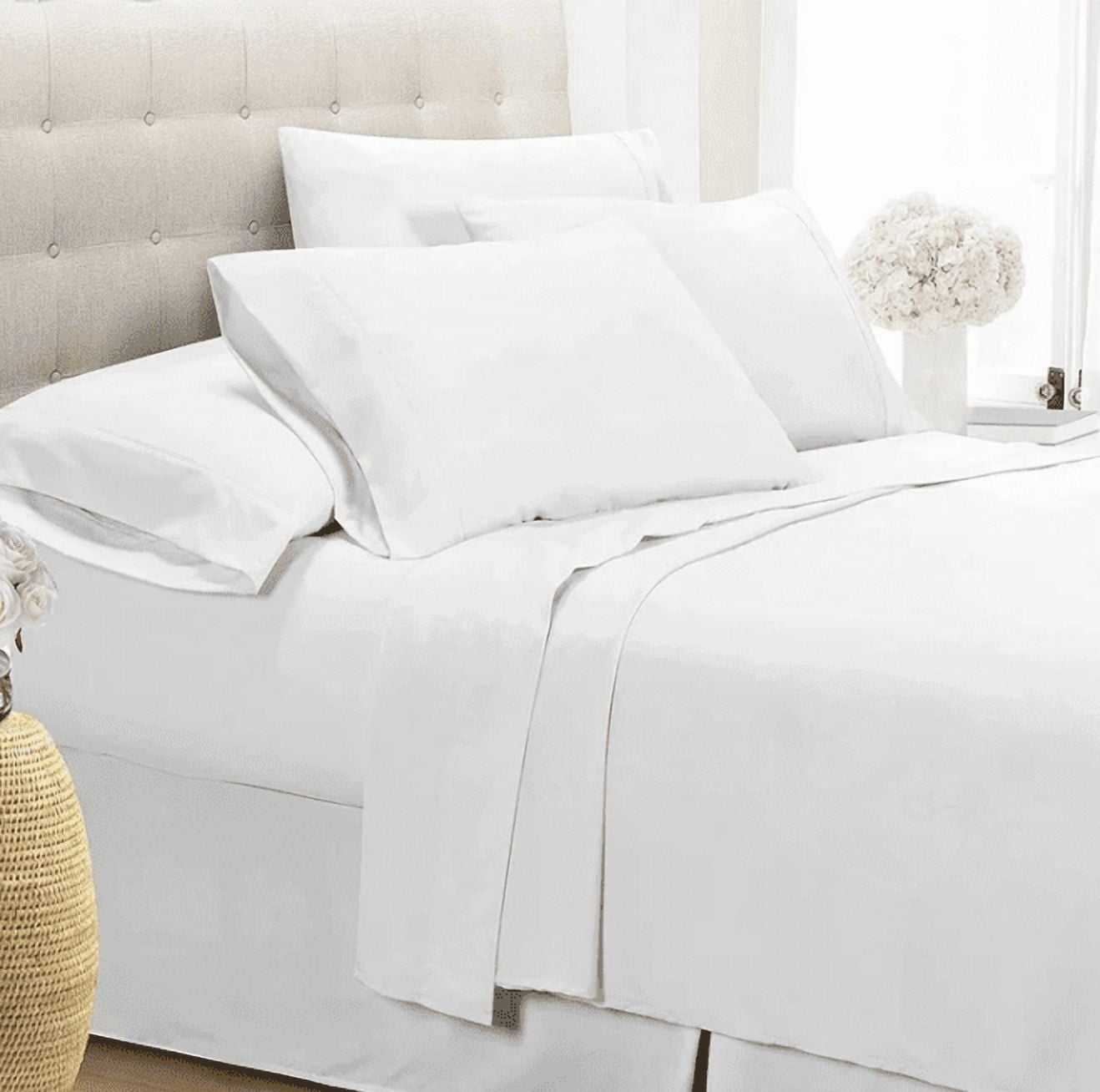 Villa Novum 6-Piece Bamboo Fiber Sheet Set (White, Full)