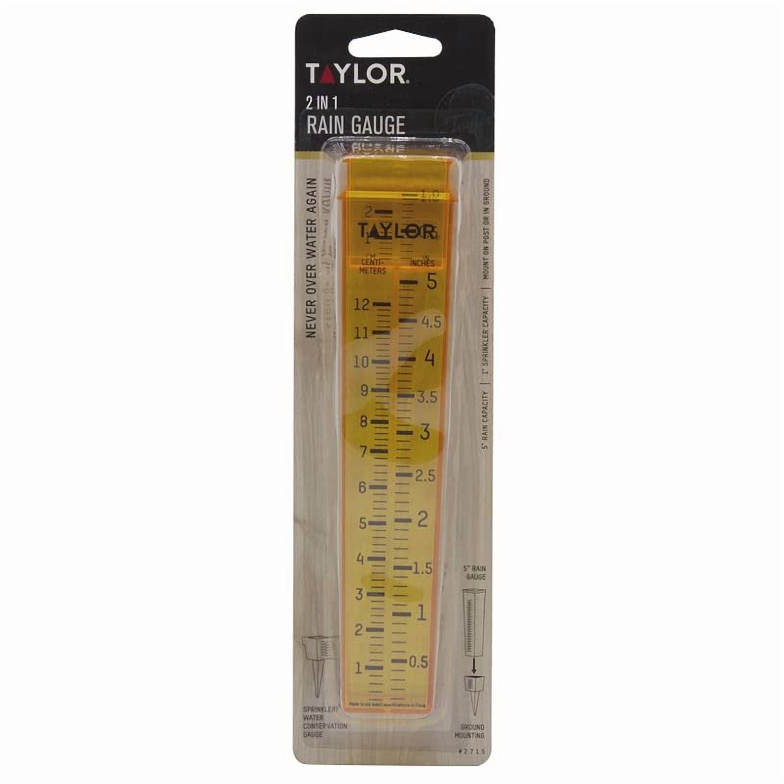 Taylor Precision Products 2715 Sprinkler & Rain Gauge, Bright Yellow, 2-Pc. - Quantity 6