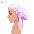 thumbnail image 7 of NUZYZ Solid Color Women Sleeping Hat Adjustable Night Cap Satin Silk Wrap Hair Care, 7 of 7