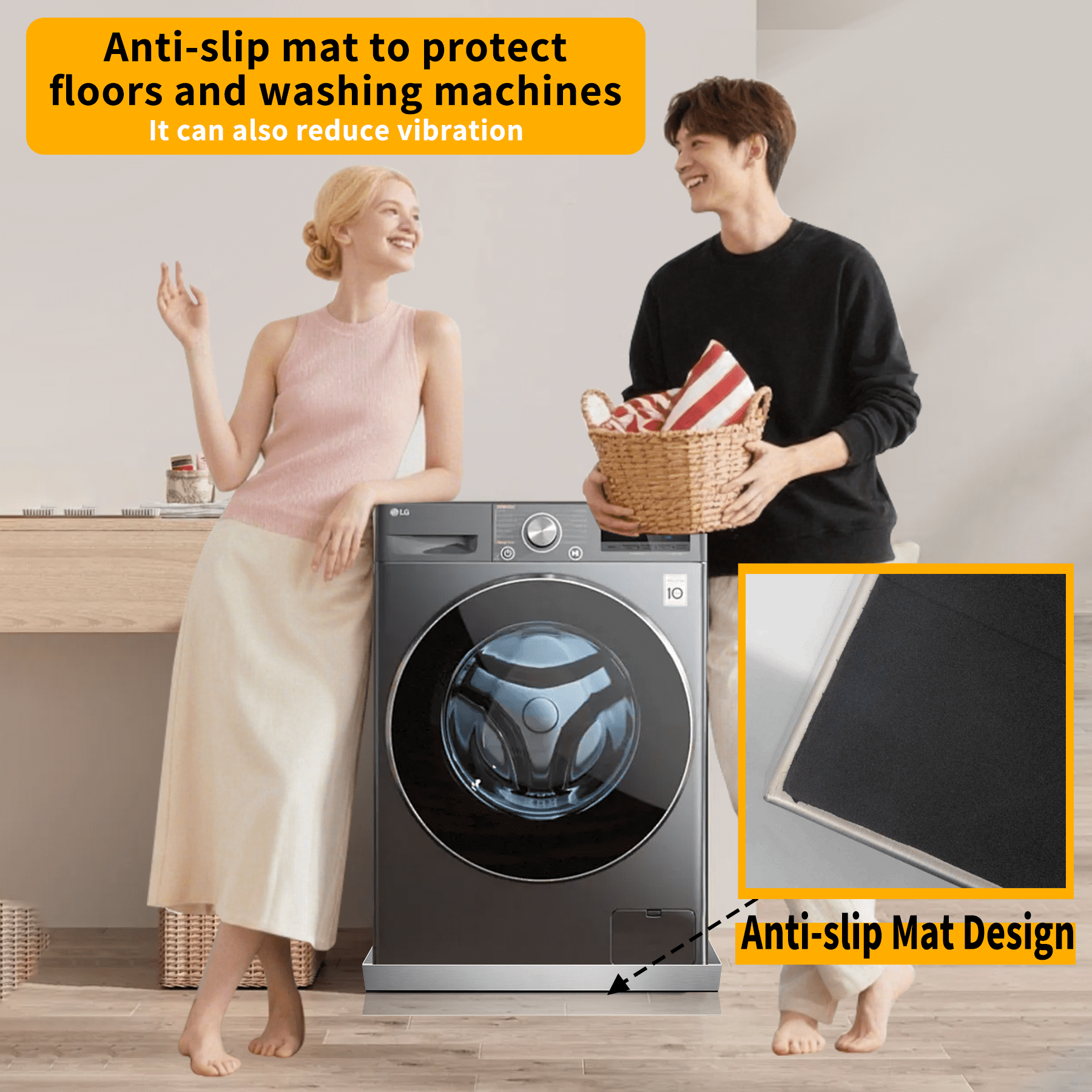 Cxforste Washing Machine Drain Pan - 27" x 25" x 2.5" - 304 Stainless Steel Heavy Duty Washing Machine Tray No Hole