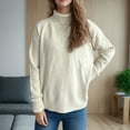 thumbnail image 4 of Kmdttou Womens Sweatshirt for Loose Knit Sweater Long Sleeve Top/Shirt on Clearance!, 4 of 7
