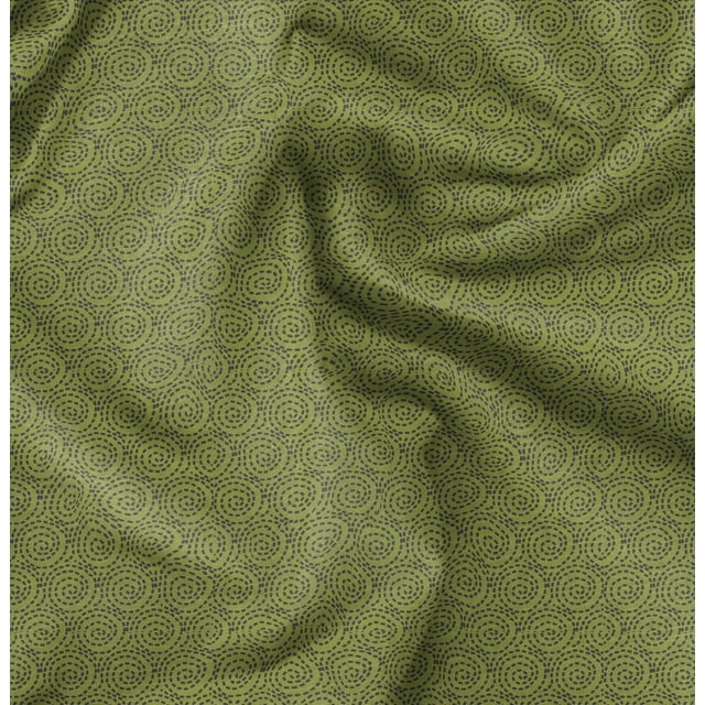 Soimoi Green Heavy Satin Fabric Abstracts Abstract Print Fabric by the Yard 54 Inch Wide
