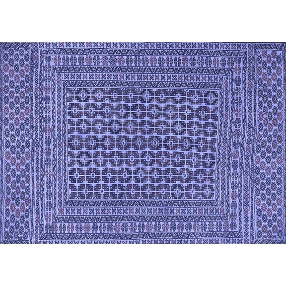 Ahgly Company Indoor Rectangle Persian Blue Traditional Area Rugs, 5' x 7'