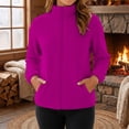 thumbnail image 4 of Smsaxvxz Women's Full Zip Soft Polar Fleece Jacket Fashion Solid Outdoor Recreation Coat Lightweight Winter Fall Outerwear Red XS, 4 of 9