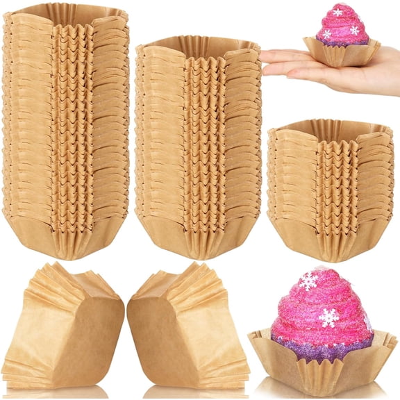 350 Pcs Square Mini Cupcake Liners Disposable Brownie Baking Pan Liners Paper Baking Cup for Cup and Cupcakes Party Supplies for Weddings Birthdays Bridal(Craft)