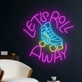 thumbnail image 2 of Handmadetneonsign Let's Roll Away Roller Skate Neon Sign, Rolling Skate Led Sign, Roller Skate Shoe, 2 of 5