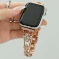 thumbnail image 2 of TECH CIRCLE Four-leaf Clover Bands Compatible with Apple Watch Bands for Women 38mm 40mm 415mm 42mm(S10), Sparkling Diamond Metal Bands for iWatch Series 10 9 8 7 6 5 4 3 2 1 SE,Rosegold, 2 of 4