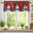 thumbnail image 2 of Let it Valances for Windows, 60 x 18in, Snow Christmas Snowman Snowflake Red Rod Pocket Kitchen Valance Curtain Light Filtering Window Treatments for Living Room Bedroom, 1 Panel, 2 of 7
