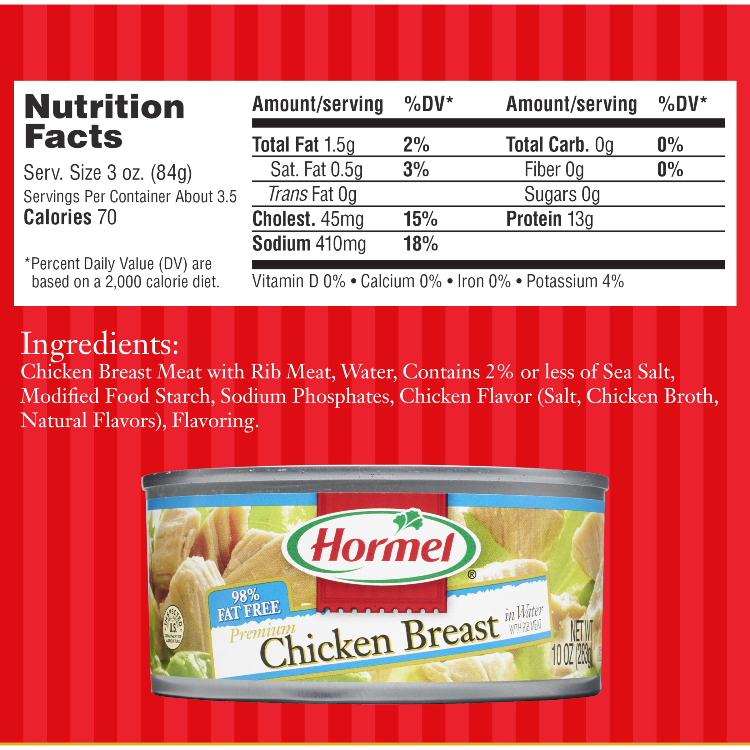 Premium Chicken Breast No Salt Added - HORMEL® Canned Meats