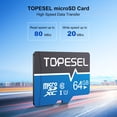thumbnail image 2 of Tarjeta micro SD TOPESEL 64 GB clase 10 UHS-I, paquete de 5, 2 of 8