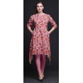 thumbnail image 5 of Bimba Pink Buds & Magnolia Floral Women Kurtas Ethnic Printed Asymmetric Summer Wear Tops For Women XSmall, 5 of 6