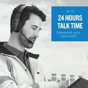 B450-XT Wireless Bluetooth Mono Headset with 96% Noise Cancellation Microphone & Padded Headband