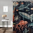 thumbnail image 2 of Creowell  Shark Kids Fish Shower Curtain for Bathroom Decor Sea Creature Ocean Whale Funny Cartoon Underwater Blue Nature Turtle Art Printed Fabric Polyester Waterproof  60x72, 2 of 7