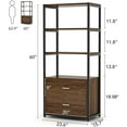 thumbnail image 7 of Tribesigns Vintage Bookshelf, Rustic Etagere Bookcase with Drawers, 7 of 7