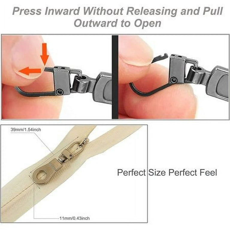 4pcsBlack Zipper Pull Replacement Zipper Pull Metal Zipper Pull