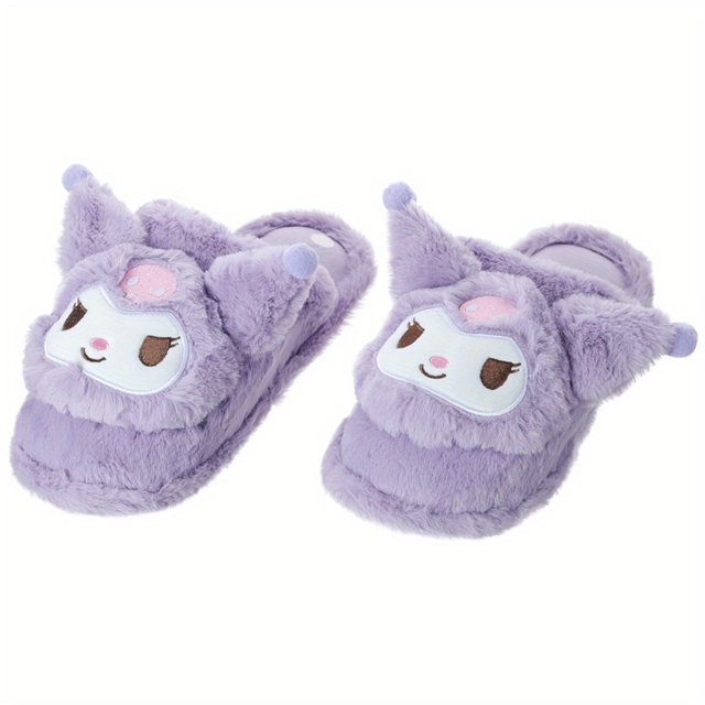 Zapatillas De Felpa Con Personajes De Miniso Sanrio, Zapatillas De Casa Para Mujer Con Punta Cerrada Kawaii