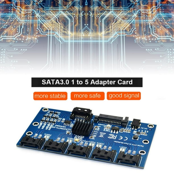 SATA expansión 1 tarjeta a 5 puertos SATA3.0 placa base 6Gbps Riser Hub adaptador Sywqhk Para estrenar