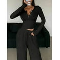 thumbnail image 4 of Button-Up Solid-Color Tight-Fitting Top and Pants Set, 4 of 6
