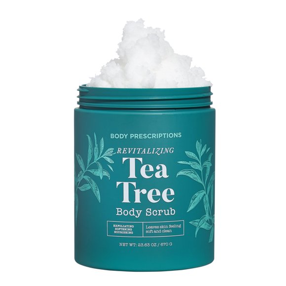 Body Prescriptions Exfoliante Corporal | Limpiador corporal de 21.16 oz con árbol de té | Gel de baño diario para una piel nutrida y ultrasuave