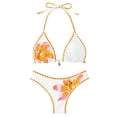 thumbnail image 5 of Bikini Sets for Women Printed Bandeau Triangle Top And Tied Side Bottom Womens Swimsuits Swimsuit, 5 of 5