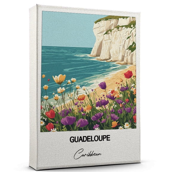 Guadeloupe Travel Canvas Wall Art – Beautiful Travel Decor for Bedroom, Office Caribbean Canvas Print – Serene and Scenic Wall Decor Gift for Travel Lovers